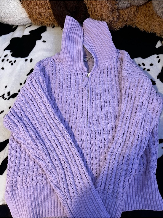 Pink Republic Sweaters - Pink republic Lilac Half-Zip Knit Sweater - Women